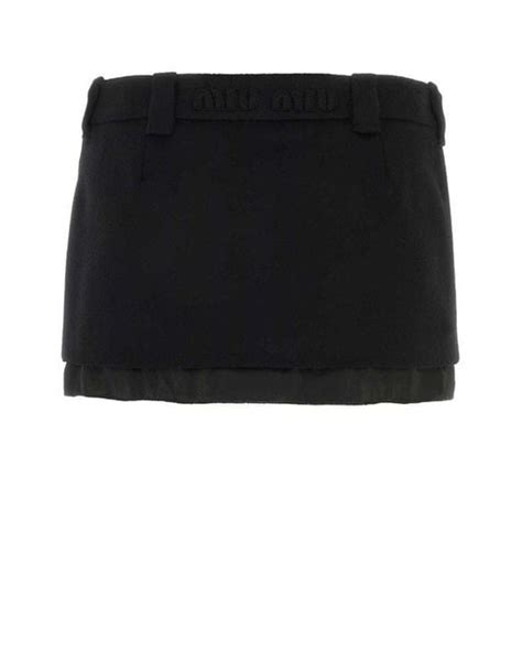 miu miu skirt black|Black Georgette Skirt .